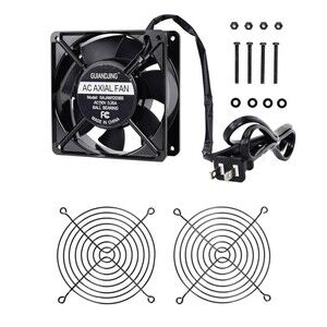 120mm x 38mm Cooling Fan 110V 120V Dual Ball Bearing High CFM with AC Plug NEW